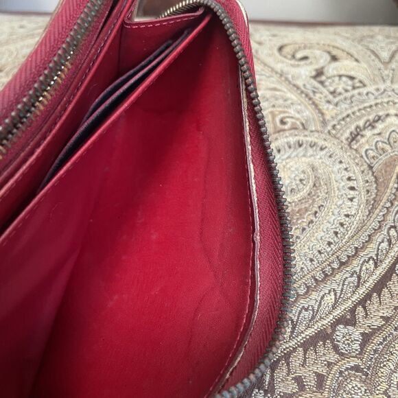 Louis Vuitton Cherry Red Vernis Zip Around Long Wallet Bright Zippy Authentic - Picture 9 of 14
